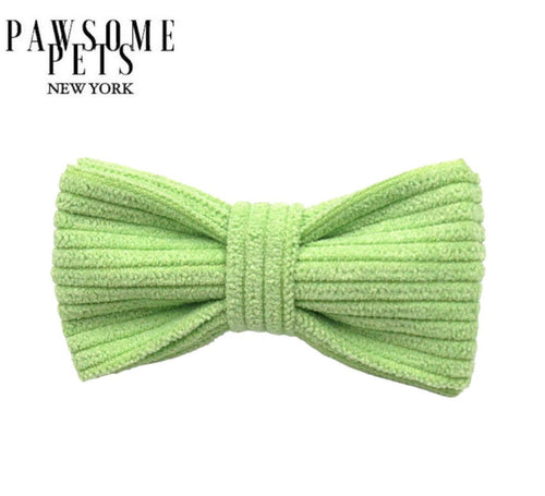 Handmade Cotton Dog Bow Tie – Adjustable Velcro Pet Collar