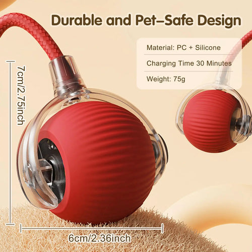 Rechargeable Interactive Rolling Cat Ball with Moving Tail β Automatic Smart Motion Toy with 3 Play Modes Shop1105388916 Store