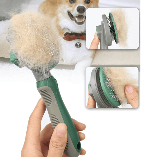 Self-Cleaning Pet Grooming Brush – Automatic Hair Removal Slicker Brush for Dogs & Cats