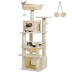 Large Multi-Level Cat Tree & Tower – Sisal Scratching Posts, Spacious Condos, Hammock & Padded Perches for Indoor Cats