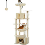 Large Multi-Level Cat Tree & Tower – Sisal Scratching Posts, Spacious Condos, Hammock & Padded Perches for Indoor Cats