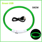 USB Rechargeable LED Dog Collar – Adjustable Light-Up Safety Collar with 3 Glow Modes for Dogs & Cats