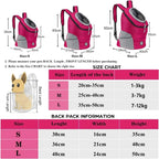 New Dog Pet Backpack Carrier Travel Bag Front Pack Breathable Adjustable with Safety Reflective Strips for Hiking Outdoor Cats HOHAHA Store