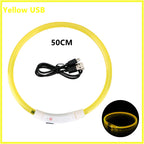 USB Rechargeable LED Dog Collar – Adjustable Light-Up Safety Collar with 3 Glow Modes for Dogs & Cats