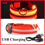 USB Rechargeable LED Dog Collar – Adjustable Light-Up Safety Collar with 3 Glow Modes for Dogs & Cats