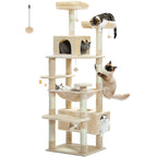 Large Multi-Level Cat Tree & Tower – Sisal Scratching Posts, Spacious Condos, Hammock & Padded Perches for Indoor Cats