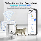 4.5L Elevated Smart Pet Feeder — 15cm Raised Stand, 1080P Camera or Key Control for Cats & Dogs