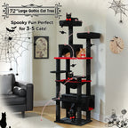Large Multi-Level Cat Tree & Tower – Sisal Scratching Posts, Spacious Condos, Hammock & Padded Perches for Indoor Cats