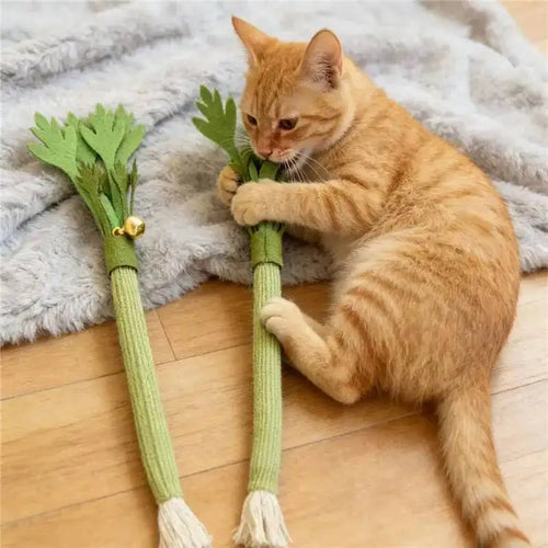 Realistic Celery Cat Chew Toy – Felt Interactive Kicker & Catnip Play Toy for Cats