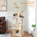 Large Multi-Level Cat Tree & Tower – Sisal Scratching Posts, Spacious Condos, Hammock & Padded Perches for Indoor Cats