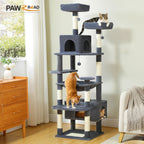 Large Multi-Level Cat Tree & Tower – Sisal Scratching Posts, Spacious Condos, Hammock & Padded Perches for Indoor Cats