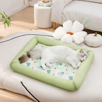 Square Cooling Pet Bed with Neck Support — Breathable, Waterproof & Anti-Slip for Dogs & Cats