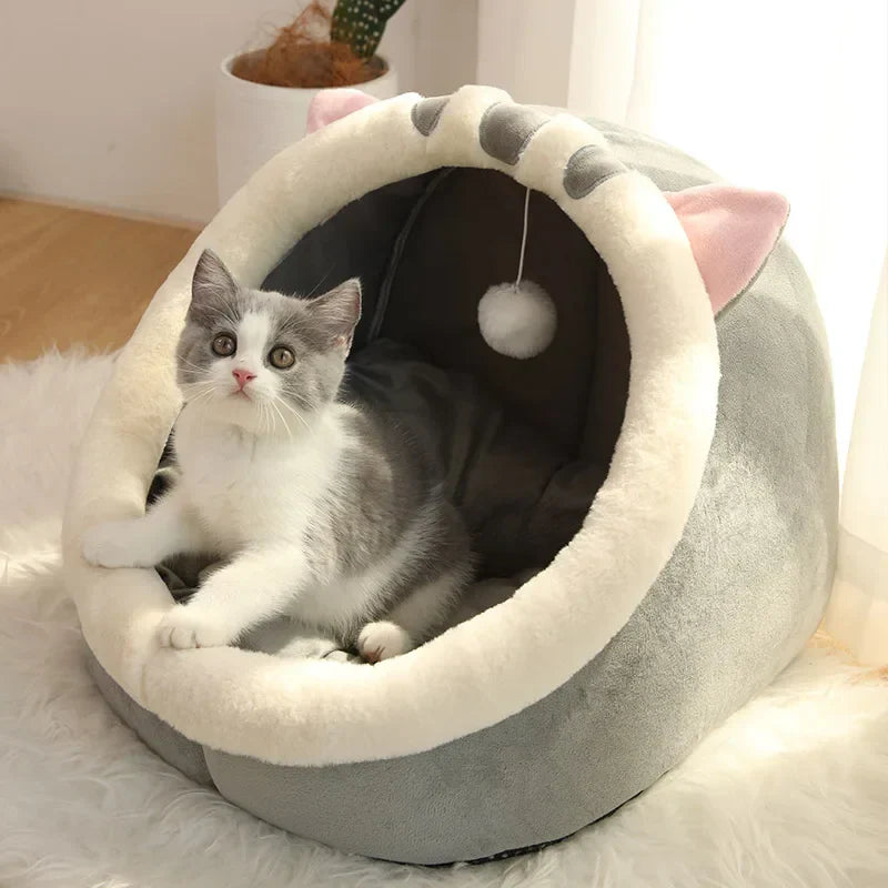 Cozy Cave Cat Bed — Soft, Foldable & Machine Washable