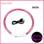 USB Rechargeable LED Dog Collar – Adjustable Light-Up Safety Collar with 3 Glow Modes for Dogs & Cats