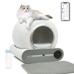 DOEL Self Cleaning Cat Litter Box 65L Automatic Cat Litter Box w/ Trash Bag & Litter Mat Smart Cat Toilet App Control 2.4G WiFi