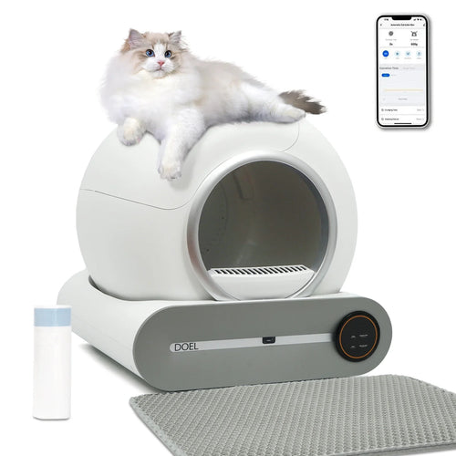 DOEL 65L Smart Self-Cleaning Cat Litter Box – Automatic Cat Toilet with App Control & 2.4GHz Wi-Fi