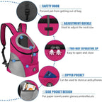 New Dog Pet Backpack Carrier Travel Bag Front Pack Breathable Adjustable with Safety Reflective Strips for Hiking Outdoor Cats HOHAHA Store