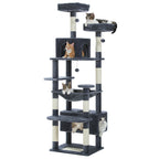 Large Multi-Level Cat Tree & Tower – Sisal Scratching Posts, Spacious Condos, Hammock & Padded Perches for Indoor Cats
