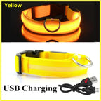 USB Rechargeable LED Dog Collar – Adjustable Light-Up Safety Collar with 3 Glow Modes for Dogs & Cats