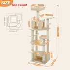 Large Multi-Level Cat Tree & Tower – Sisal Scratching Posts, Spacious Condos, Hammock & Padded Perches for Indoor Cats