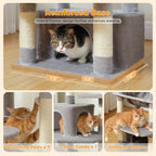 Large Multi-Level Cat Tree & Tower – Sisal Scratching Posts, Spacious Condos, Hammock & Padded Perches for Indoor Cats