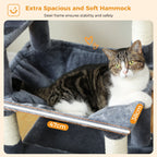 Large Multi-Level Cat Tree & Tower – Sisal Scratching Posts, Spacious Condos, Hammock & Padded Perches for Indoor Cats