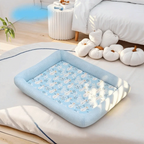 Square Cooling Pet Bed with Neck Support — Breathable, Waterproof & Anti-Slip for Dogs & Cats