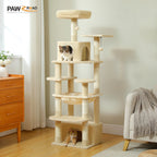 Large Multi-Level Cat Tree & Tower – Sisal Scratching Posts, Spacious Condos, Hammock & Padded Perches for Indoor Cats