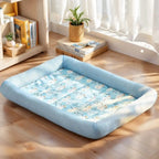 Square Cooling Pet Bed with Neck Support — Breathable, Waterproof & Anti-Slip for Dogs & Cats