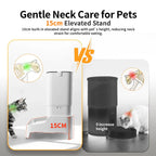 4.5L Elevated Smart Pet Feeder — 15cm Raised Stand, 1080P Camera or Key Control for Cats & Dogs