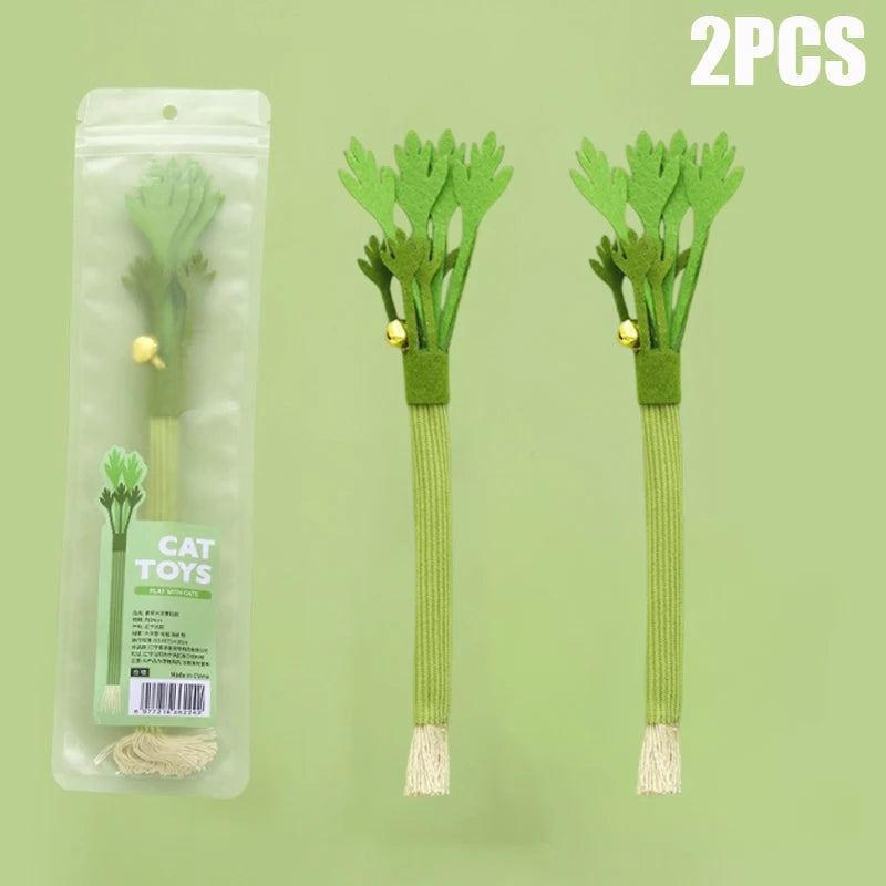 Realistic Celery Cat Chew Toy – Felt Interactive Kicker & Catnip Play Toy for Cats Stone's Store
