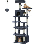 Large Multi-Level Cat Tree & Tower – Sisal Scratching Posts, Spacious Condos, Hammock & Padded Perches for Indoor Cats
