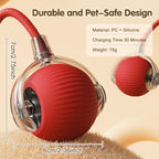This interactive spherical toy for cats features an automatically rotating tail ball design and isarechargeable electric pet toy
