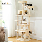 Large Multi-Level Cat Tree & Tower – Sisal Scratching Posts, Spacious Condos, Hammock & Padded Perches for Indoor Cats