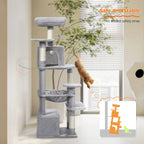 Large Multi-Level Cat Tree & Tower – Sisal Scratching Posts, Spacious Condos, Hammock & Padded Perches for Indoor Cats