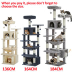 Large Multi-Level Cat Tree & Tower – Sisal Scratching Posts, Spacious Condos, Hammock & Padded Perches for Indoor Cats