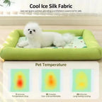 Square Cooling Pet Bed with Neck Support — Breathable, Waterproof & Anti-Slip for Dogs & Cats