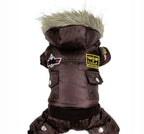 Military Style Dog Jumpsuit – Warm Four-Legged Winter Coat for Dogs Dog Hugs Cat