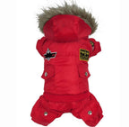 Military Style Dog Jumpsuit – Warm Four-Legged Winter Coat for Dogs Dog Hugs Cat
