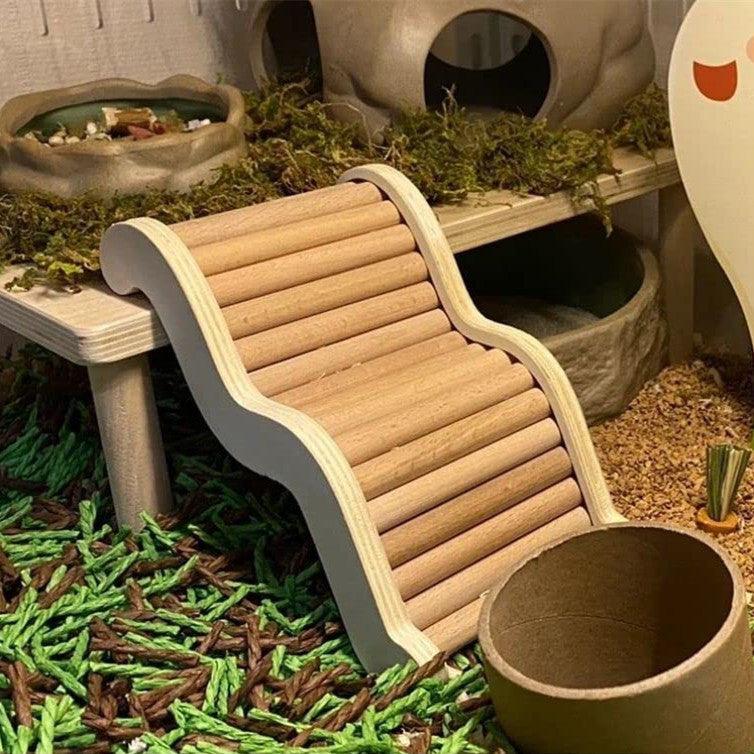 Wooden Hamster House with Ladder – Cozy Small Pets